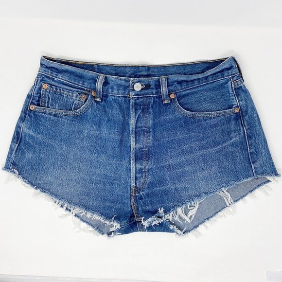 LEVIS | Distressed Denim Cut-Off Shorts - Picture 1 of 10